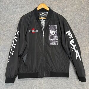 Uzumaki Junji Ito Reversible Bomber Jacket Mens Medium Japanese Manga Anime Rare